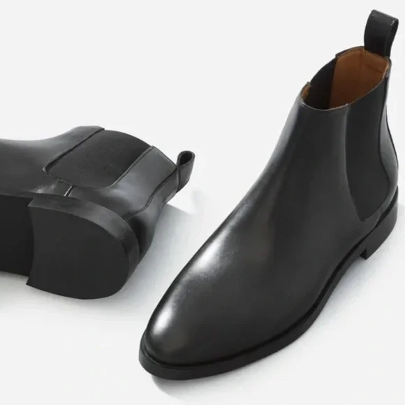 Everlane The New Modern Chelsea Boot Black Leather Pull On Bootie Size 9 - Picture 2 of 15